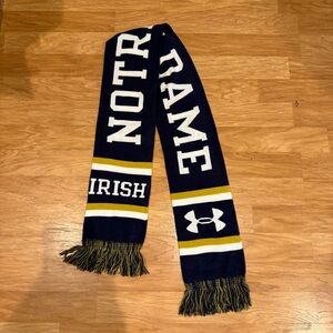 Notre Dame Fighting Irish Under Armour Spell Out Fringe Scarf Navy Gold NCAA